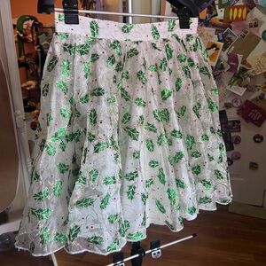 Festive Green and White Skirt
